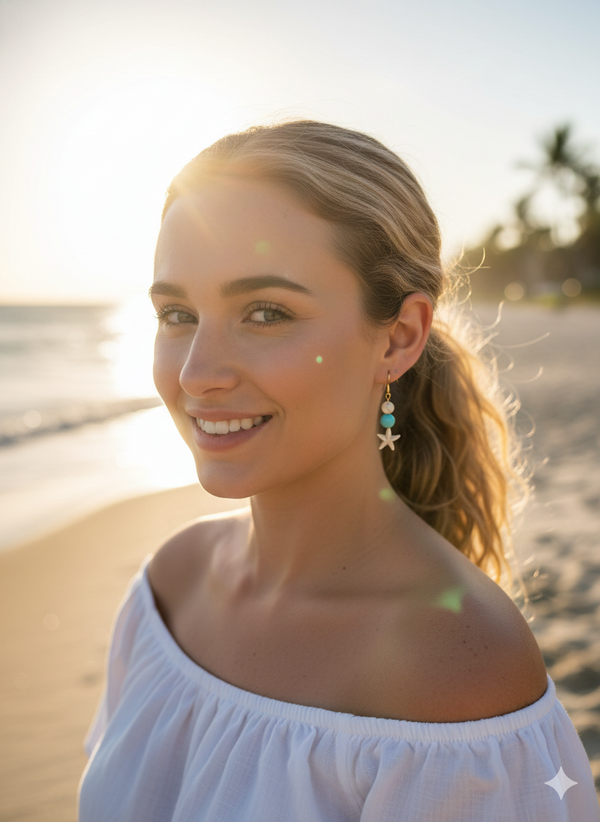 Turquoise Tide-Pool Earrings